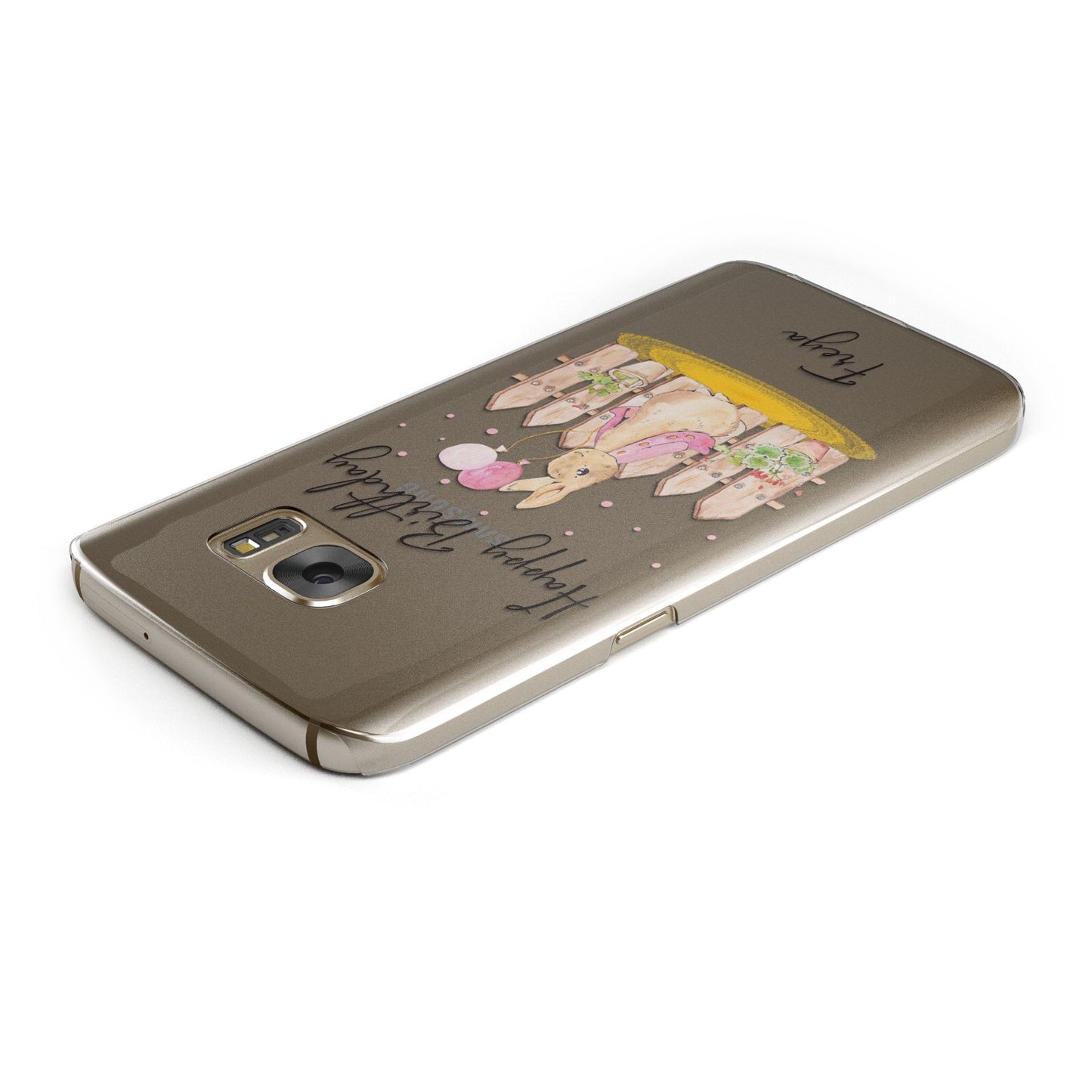 Personalised Children s Birthday Rabbit Samsung Galaxy Case Top Cutout