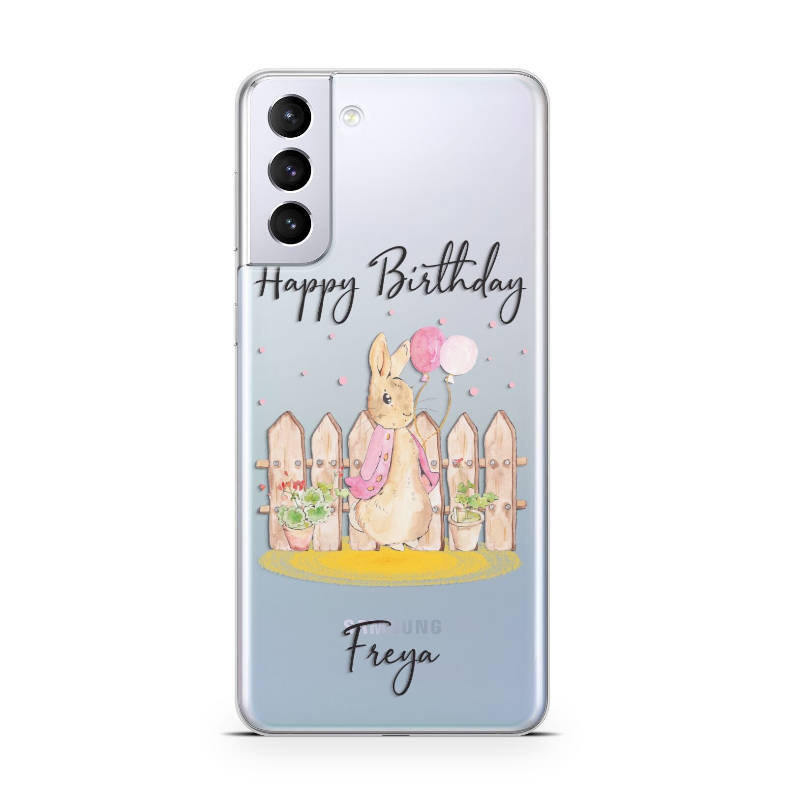 Personalised Children s Birthday Rabbit Samsung S21 Plus Case