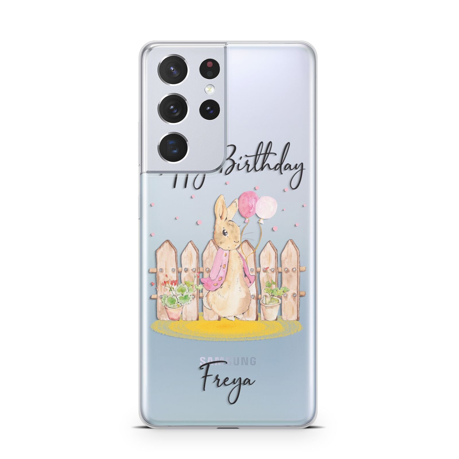 Personalised Children s Birthday Rabbit Samsung S21 Ultra Case