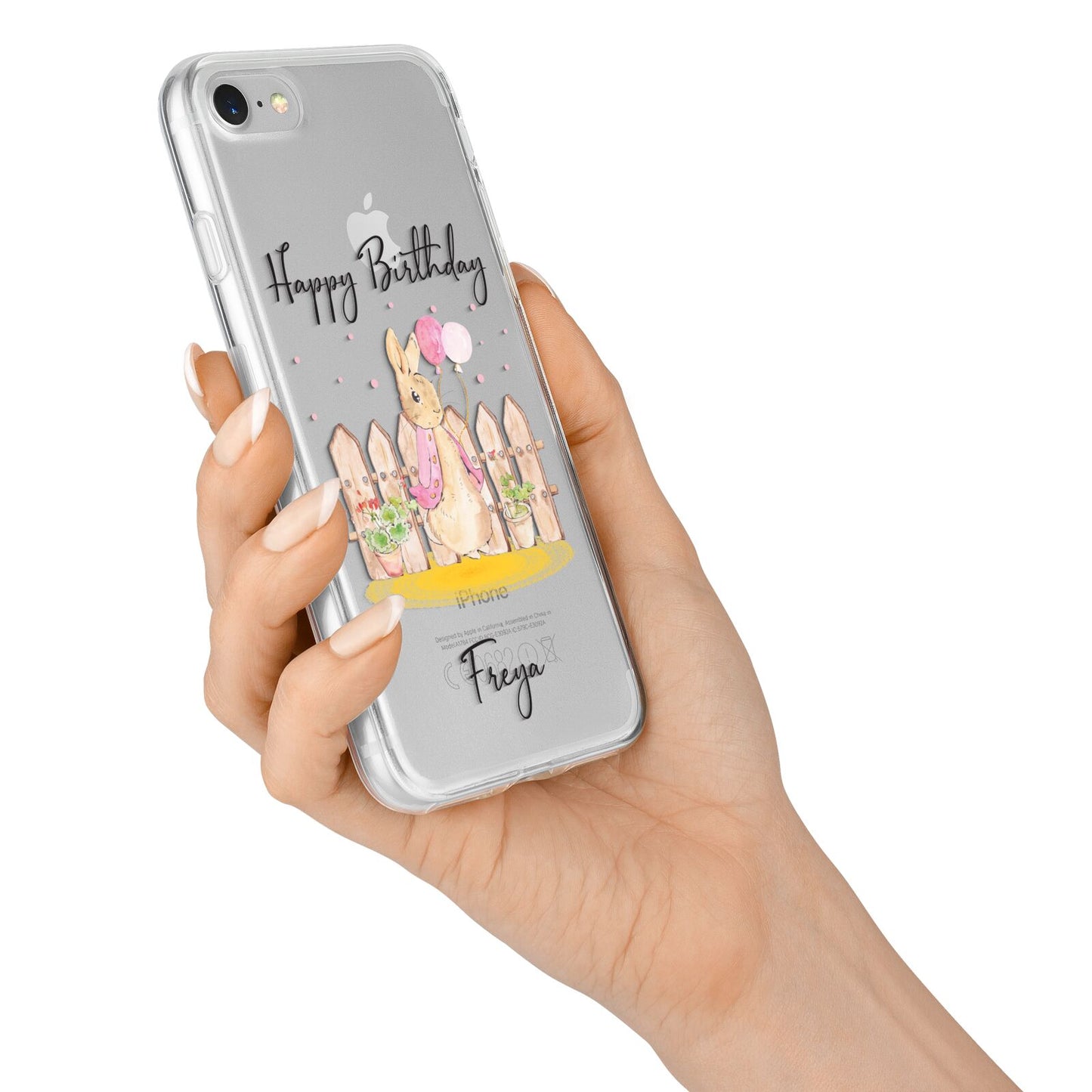 Personalised Children s Birthday Rabbit iPhone 7 Bumper Case on Silver iPhone Alternative Image