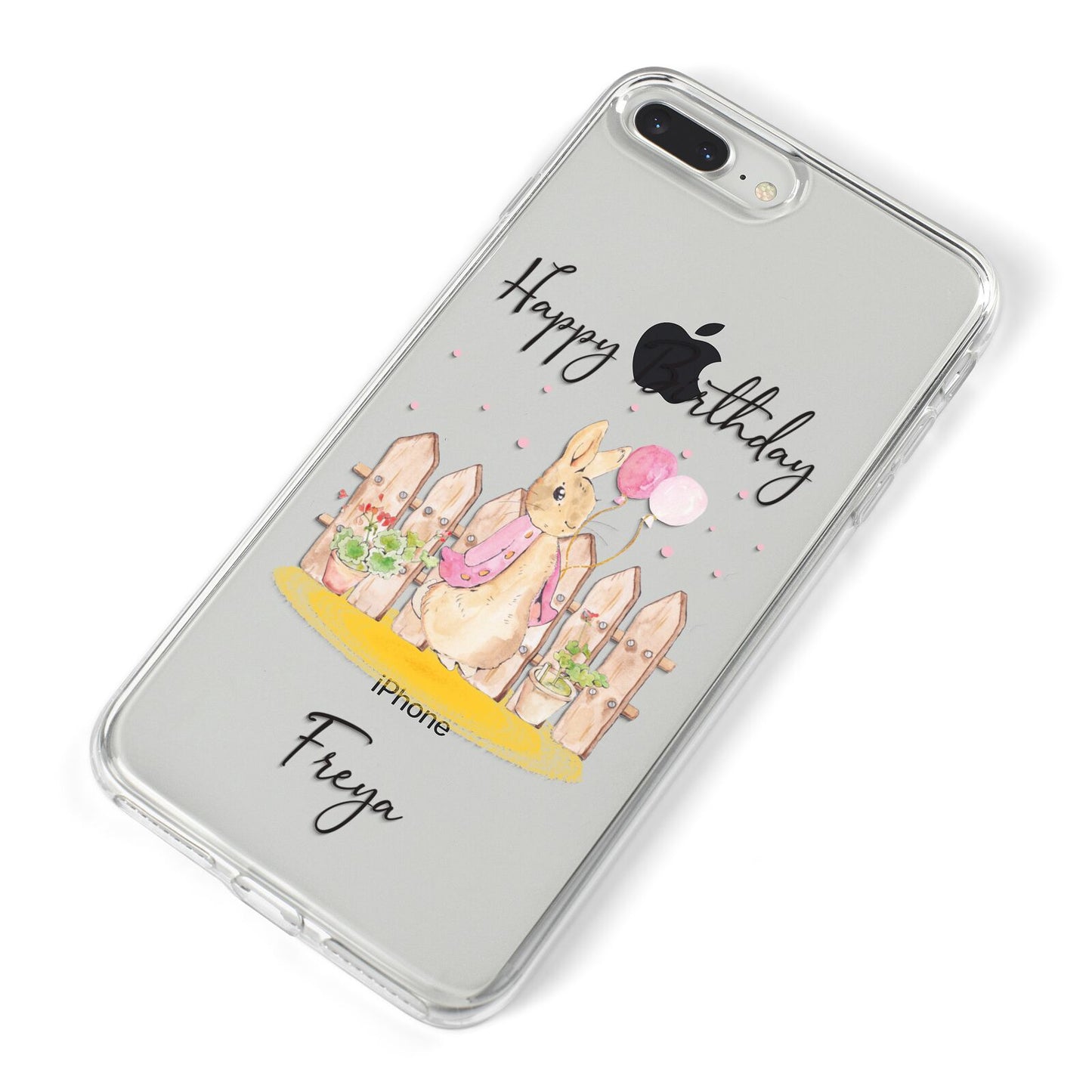 Personalised Children s Birthday Rabbit iPhone 8 Plus Bumper Case on Silver iPhone Alternative Image