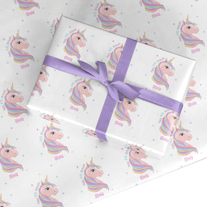 Personalised Children's Birthday Unicorn Wrapping Paper