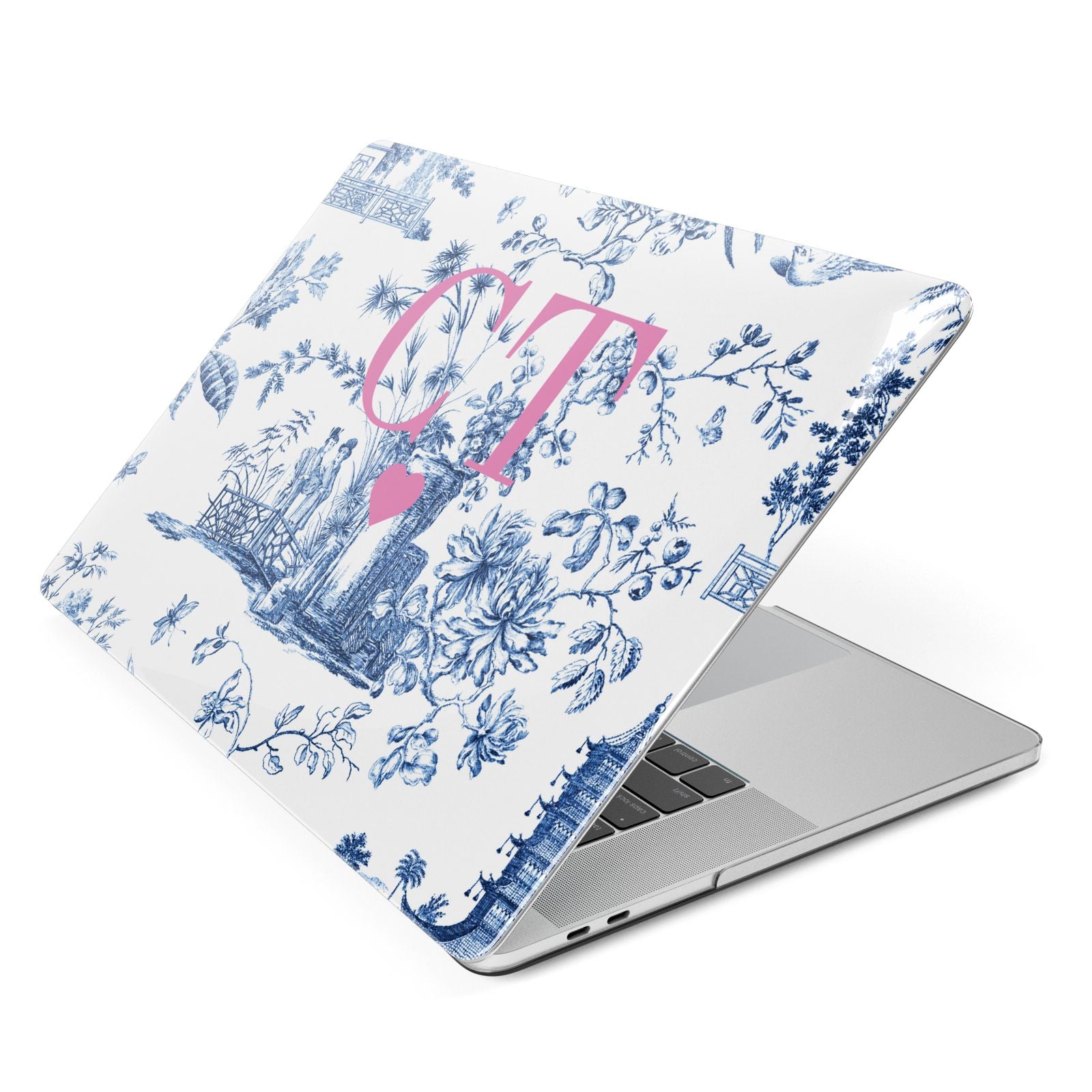 Personalised Chinoiserie Initials Apple MacBook Case Side View