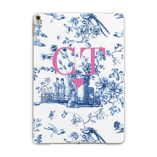 Personalised Chinoiserie Initials Apple iPad Gold Case