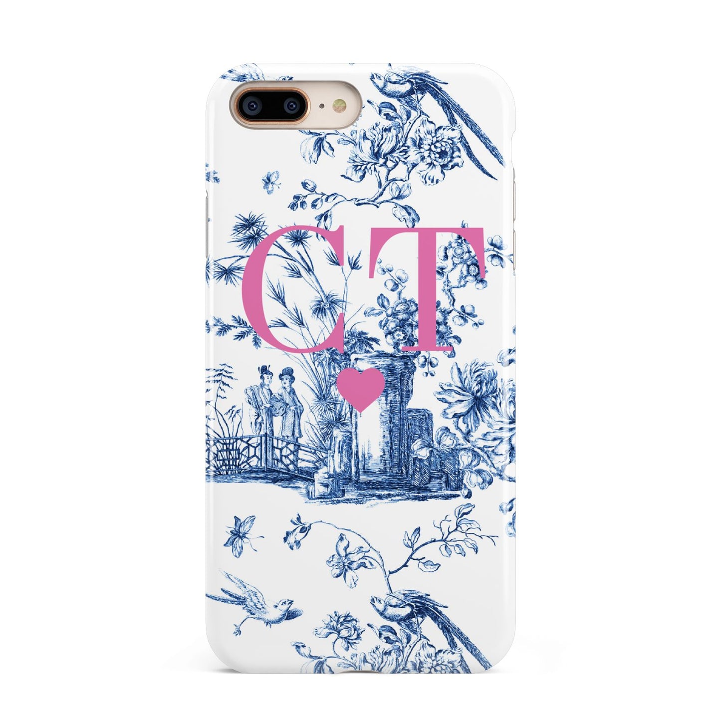 Personalised Chinoiserie Initials Apple iPhone 7 8 Plus 3D Tough Case