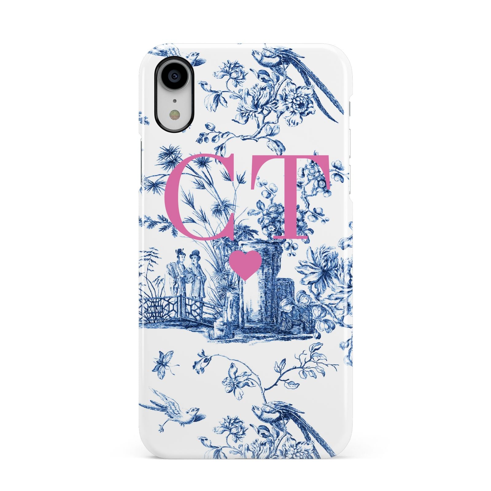 Personalised Chinoiserie Initials Apple iPhone XR White 3D Snap Case