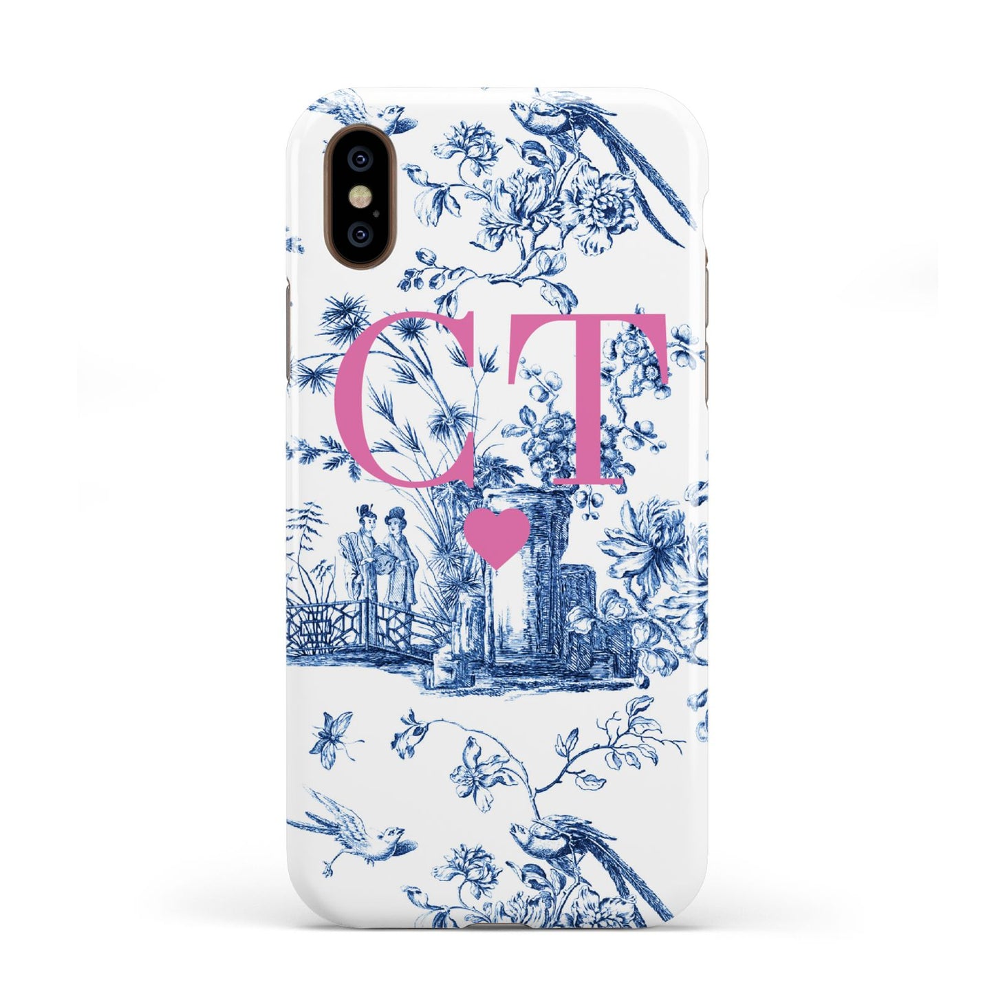 Personalised Chinoiserie Initials Apple iPhone XS 3D Tough