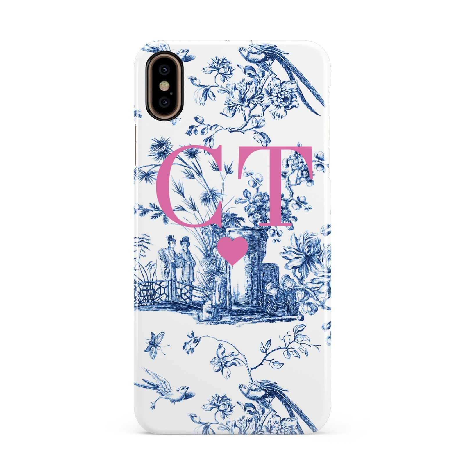 Personalised Chinoiserie Initials Apple iPhone Xs Max 3D Snap Case