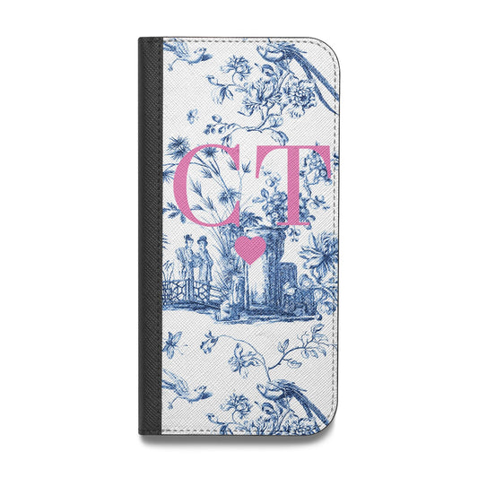 Personalised Chinoiserie Initials Vegan Leather Flip Samsung Case