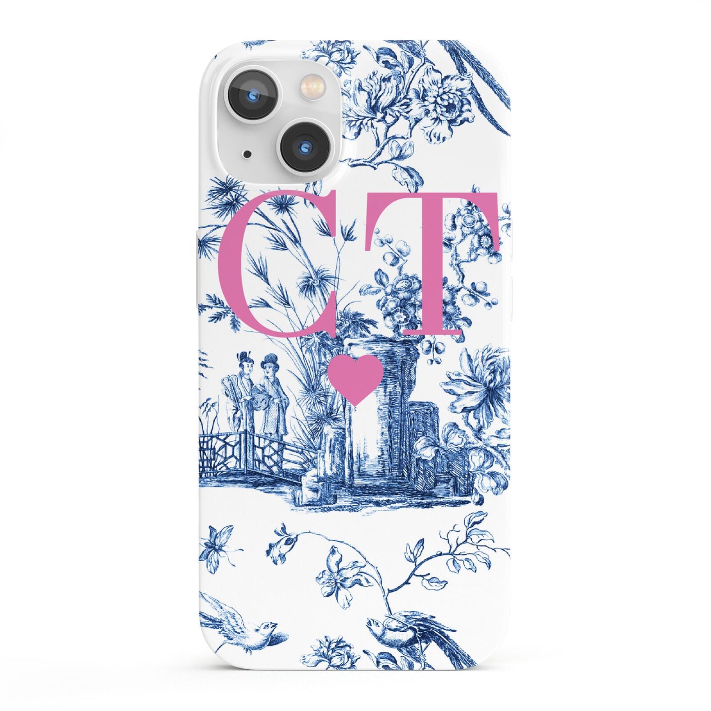 Personalised Chinoiserie Initials iPhone 13 Full Wrap 3D Snap Case