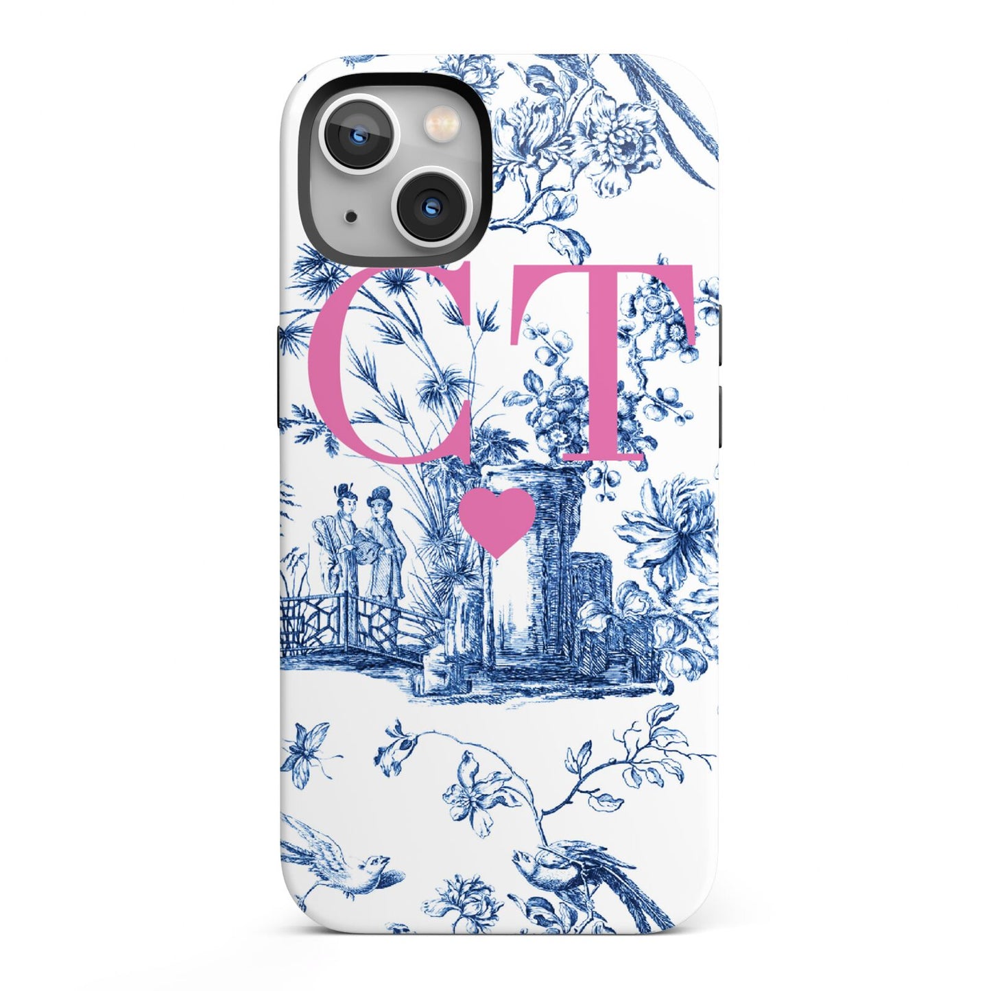 Personalised Chinoiserie Initials iPhone 13 Full Wrap 3D Tough Case