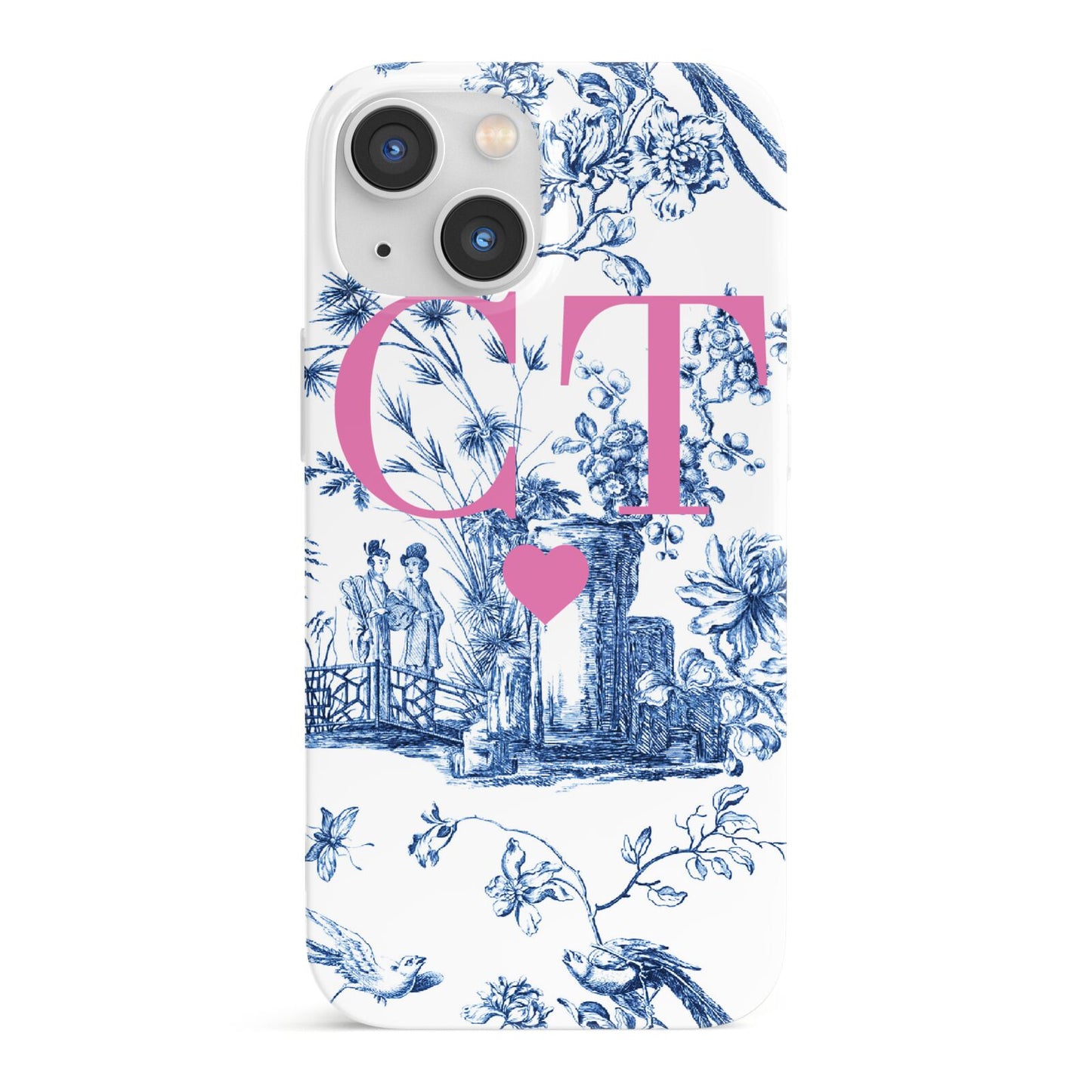 Personalised Chinoiserie Initials iPhone 13 Mini Full Wrap 3D Snap Case