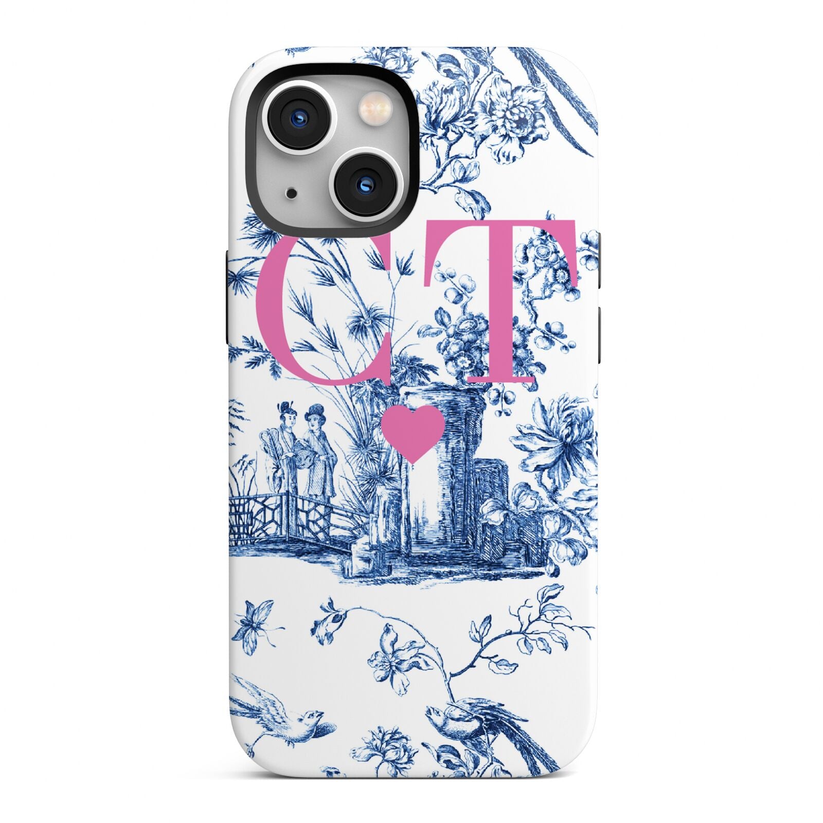 Personalised Chinoiserie Initials iPhone 13 Mini Full Wrap 3D Tough Case