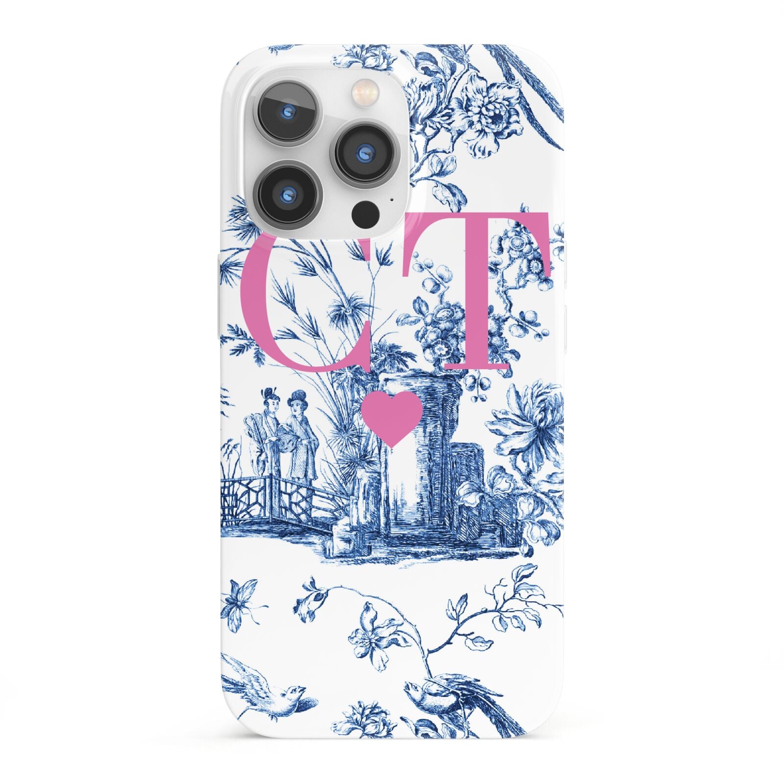 Personalised Chinoiserie Initials iPhone 13 Pro Full Wrap 3D Snap Case