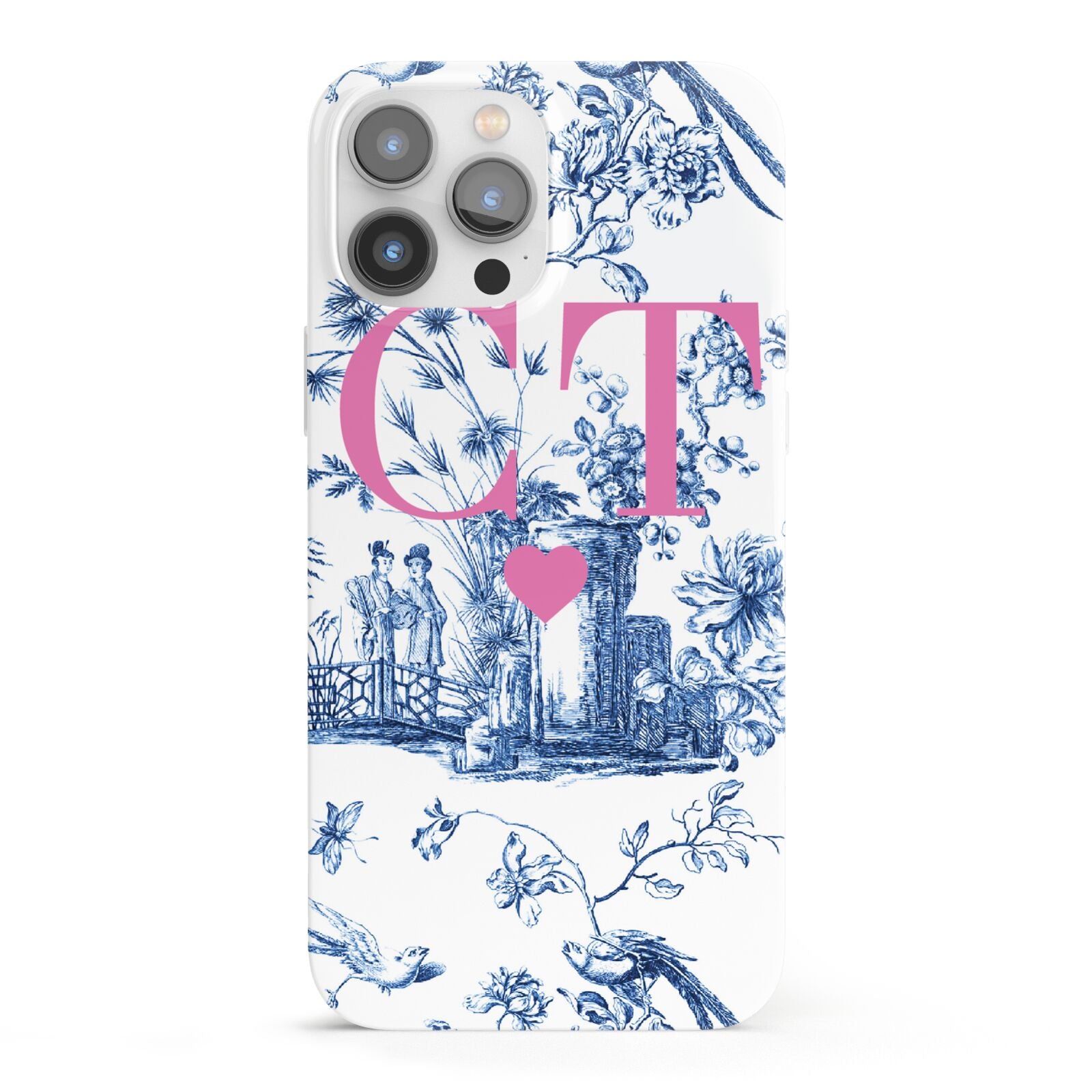 Personalised Chinoiserie Initials iPhone 13 Pro Max Full Wrap 3D Snap Case