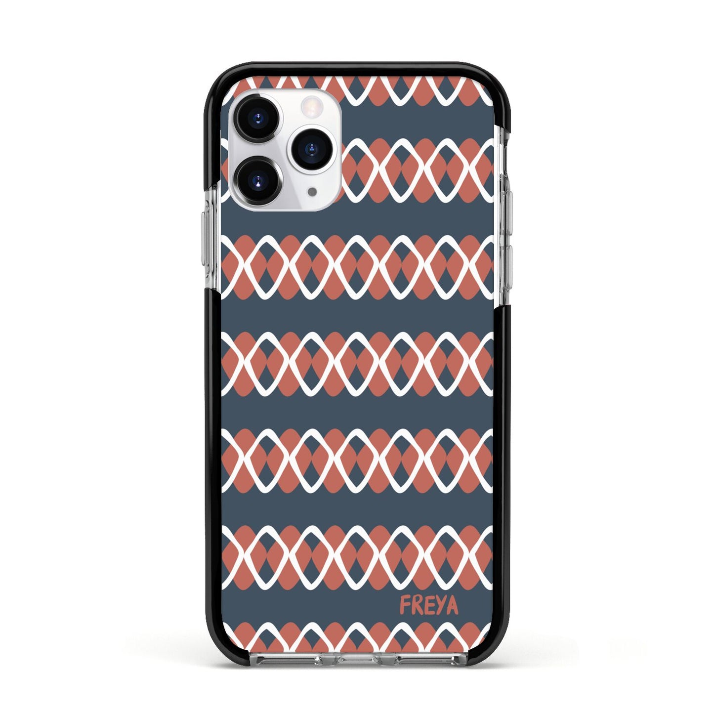 Personalised Christmas Abstract Pattern Apple iPhone 11 Pro in Silver with Black Impact Case