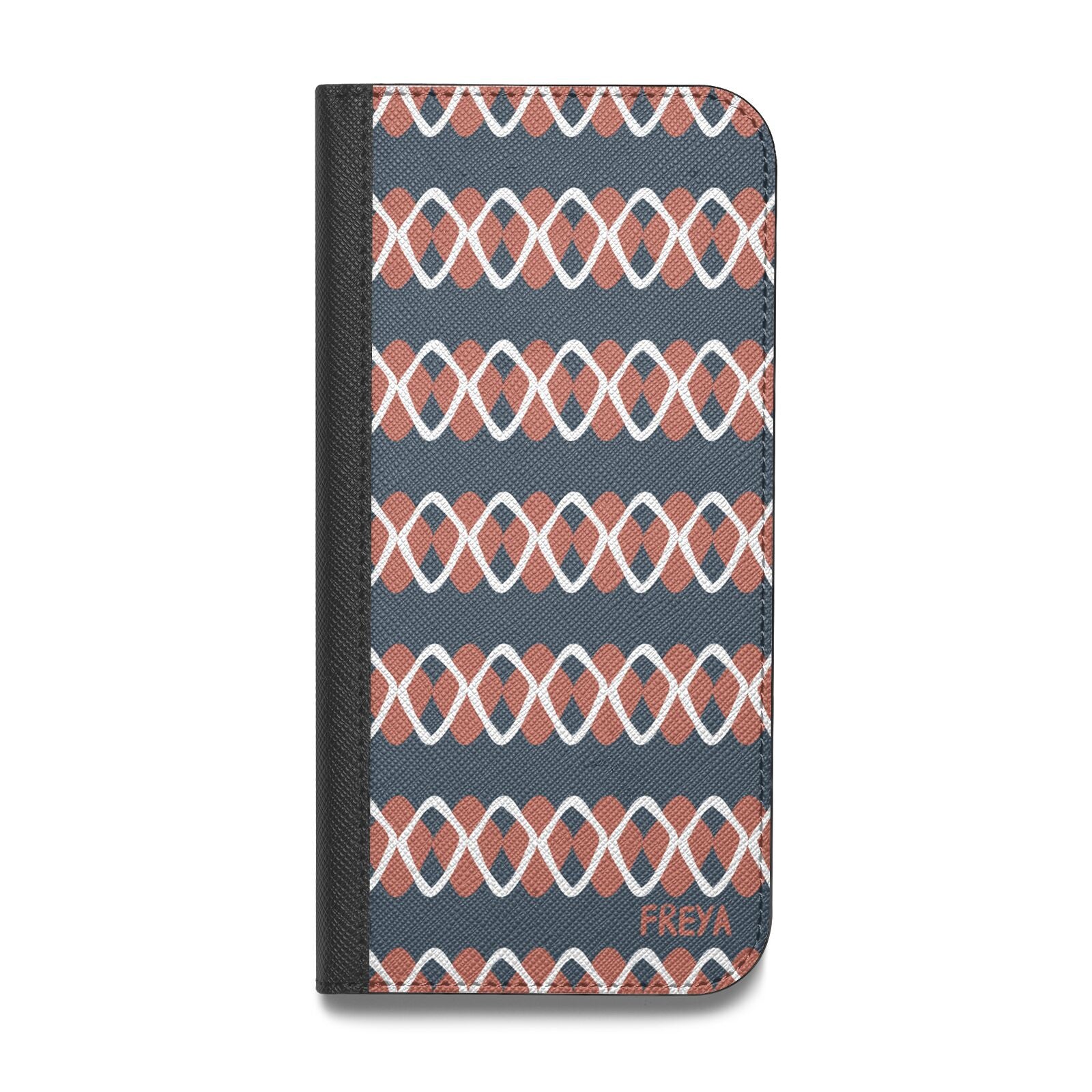 Personalised Christmas Abstract Pattern Vegan Leather Flip iPhone Case