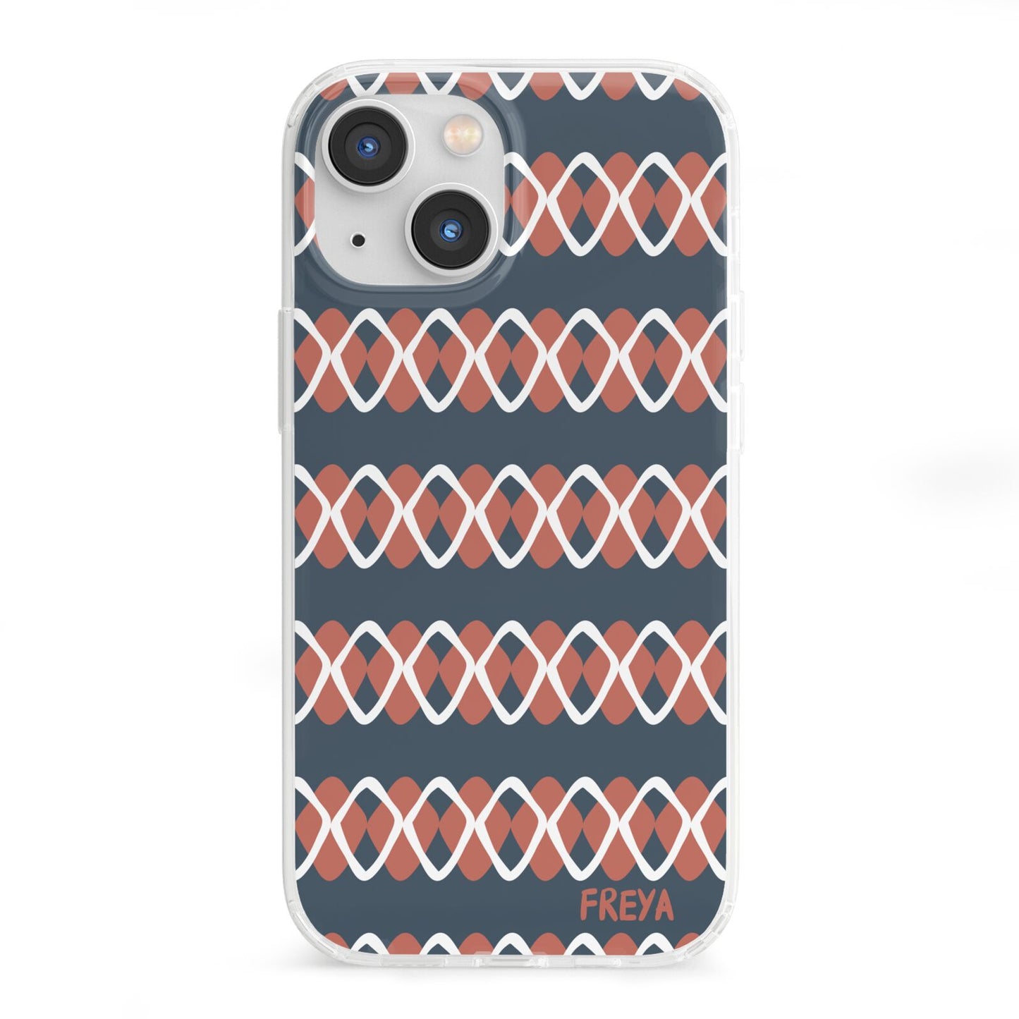 Personalised Christmas Abstract Pattern iPhone 13 Mini Clear Bumper Case