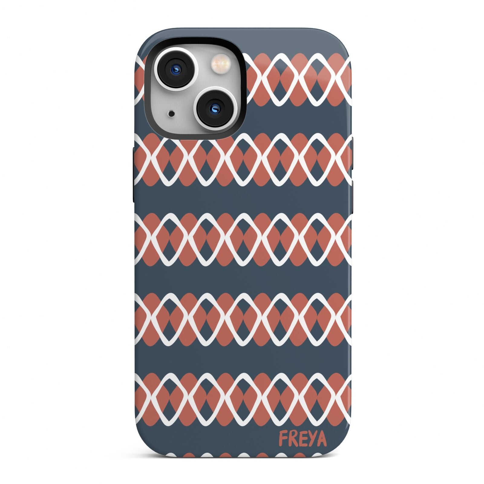 Personalised Christmas Abstract Pattern iPhone 13 Mini Full Wrap 3D Tough Case