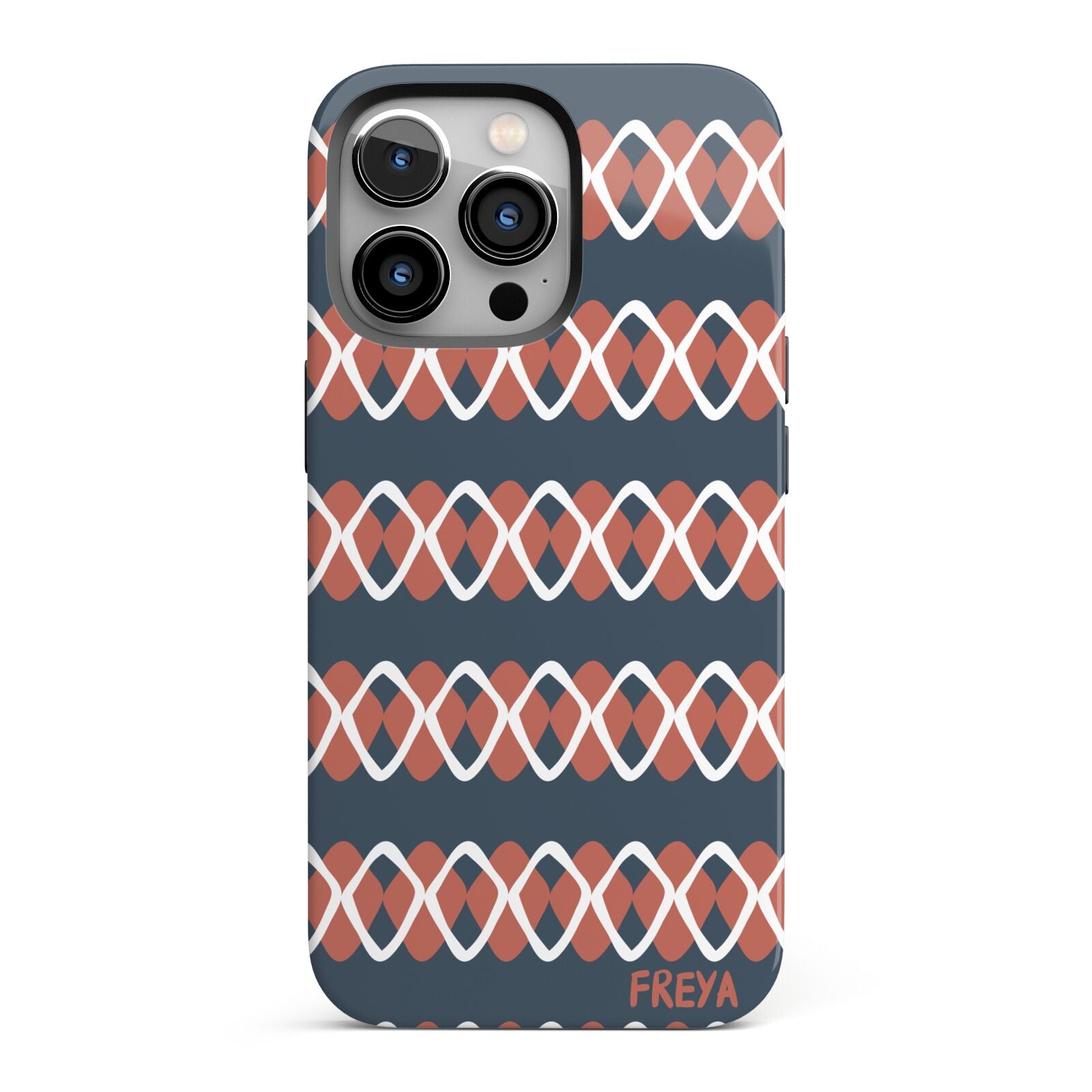 Personalised Christmas Abstract Pattern iPhone 13 Pro Full Wrap 3D Tough Case