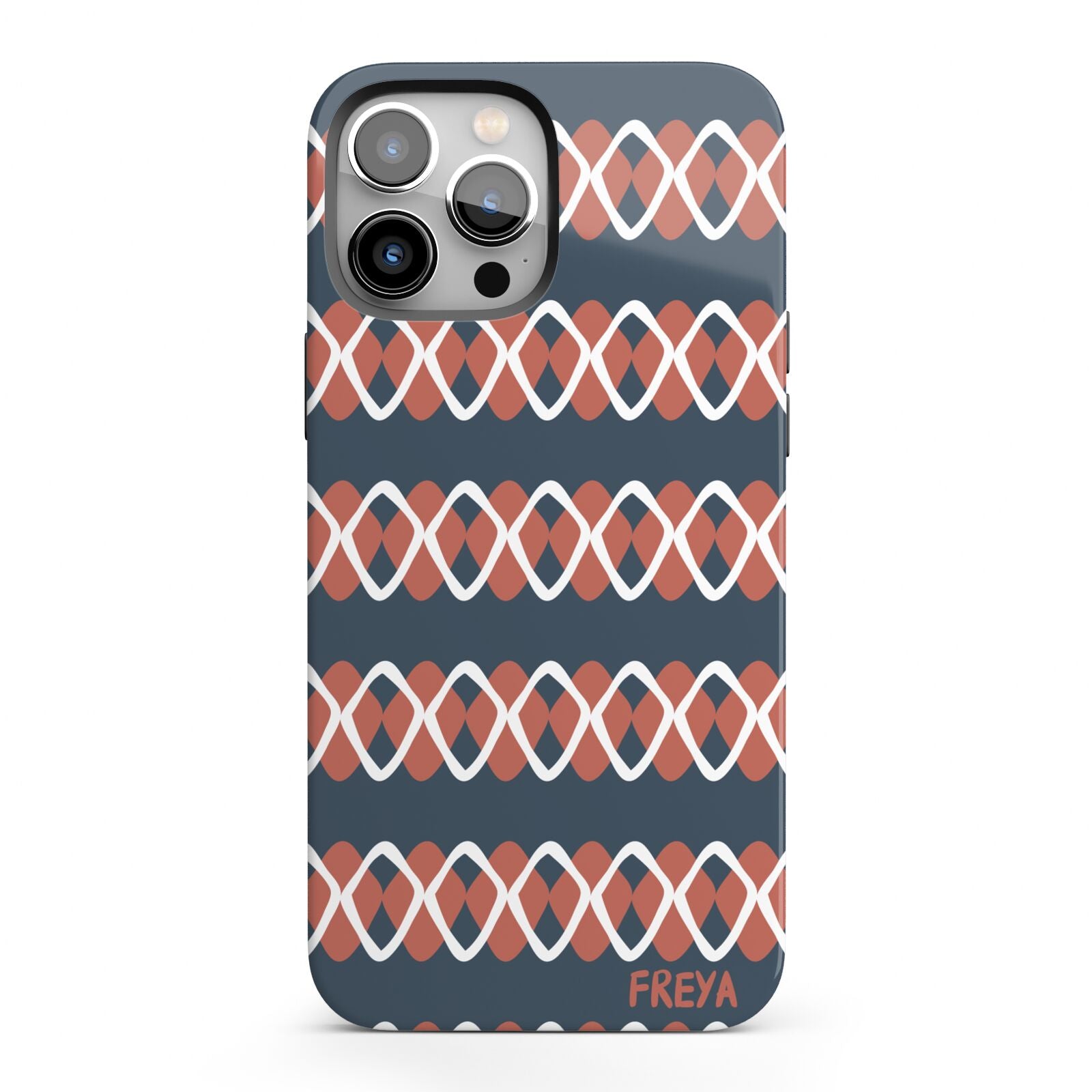 Personalised Christmas Abstract Pattern iPhone 13 Pro Max Full Wrap 3D Tough Case