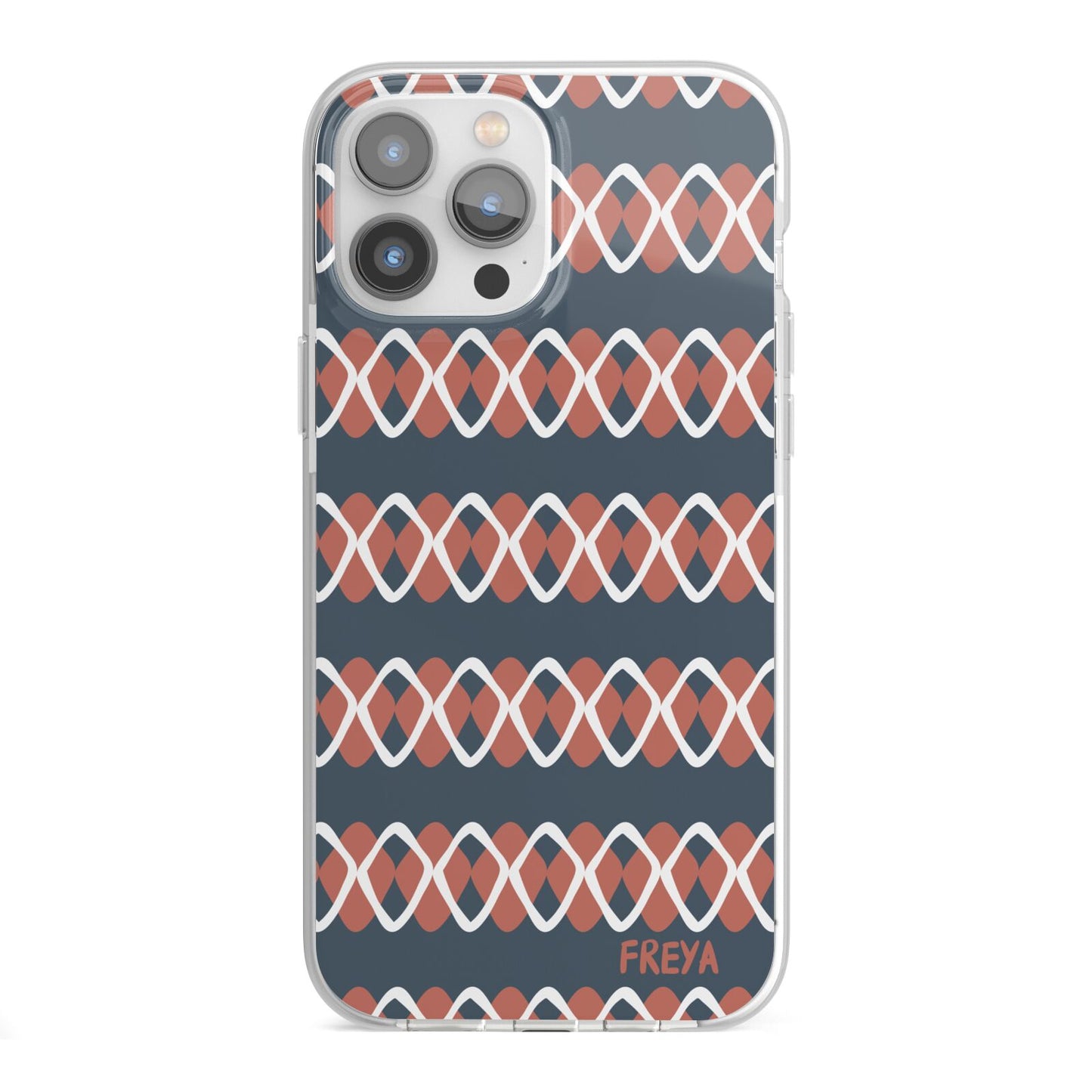 Personalised Christmas Abstract Pattern iPhone 13 Pro Max TPU Impact Case with White Edges