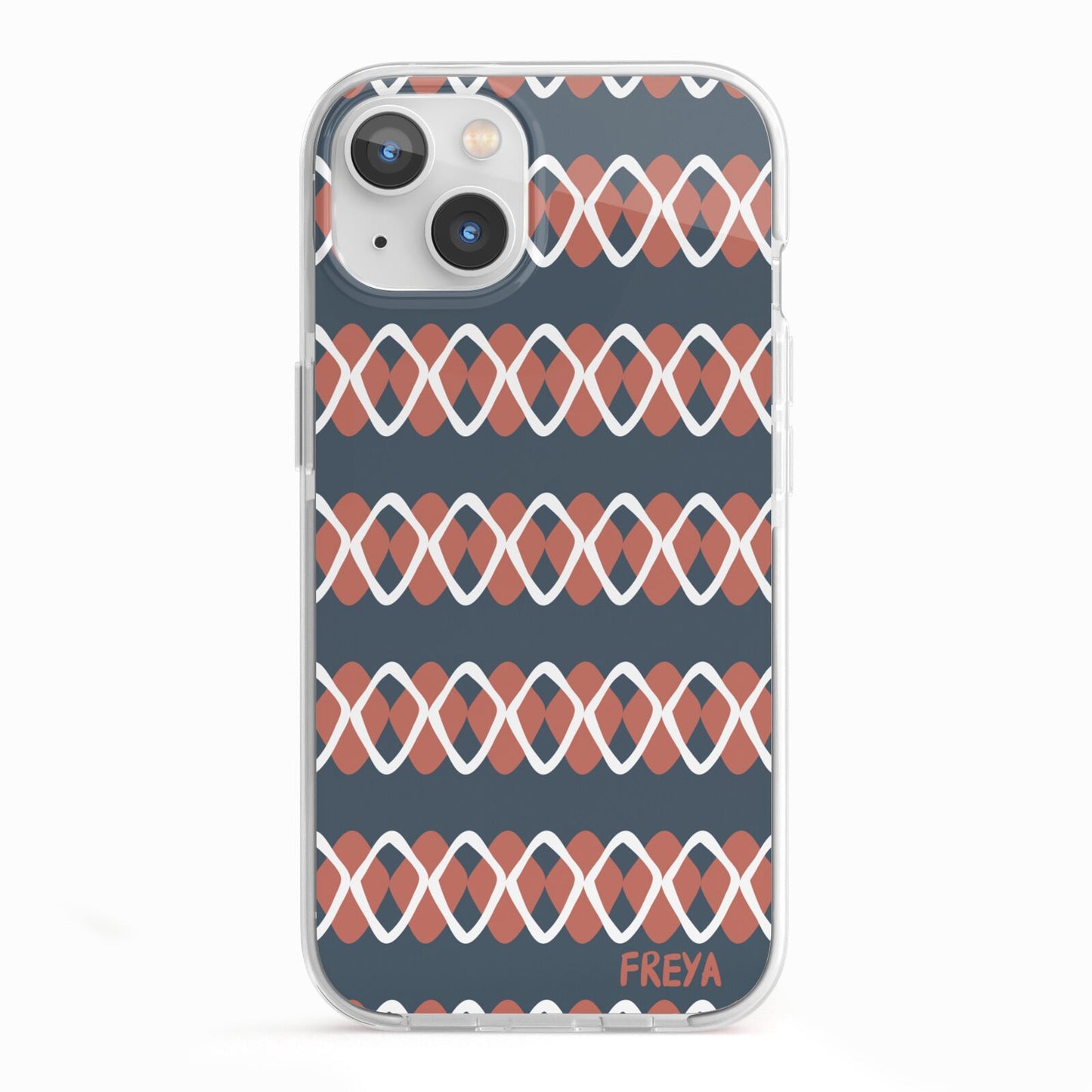 Personalised Christmas Abstract Pattern iPhone 13 TPU Impact Case with White Edges