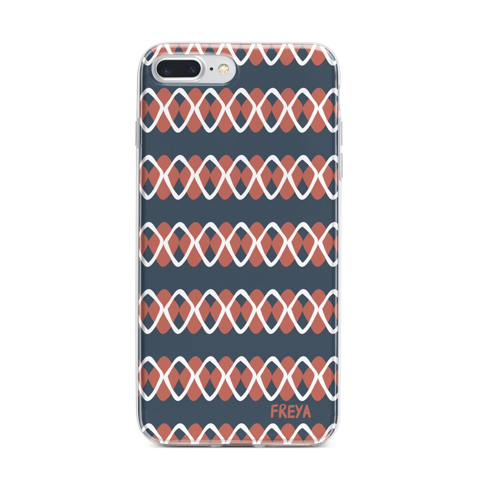 Personalised Christmas Abstract Pattern iPhone 7 Plus Bumper Case on Silver iPhone