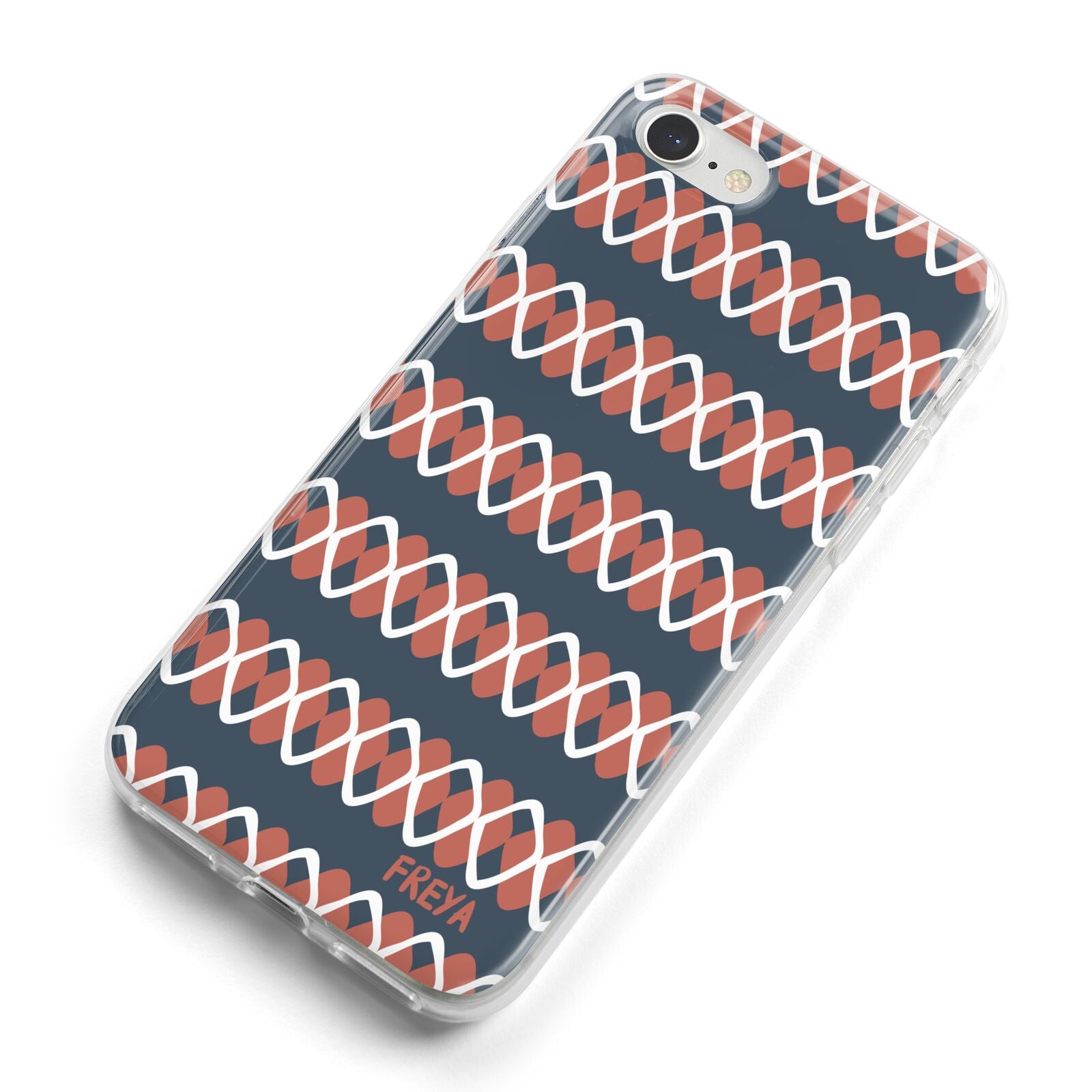 Personalised Christmas Abstract Pattern iPhone 8 Bumper Case on Silver iPhone Alternative Image