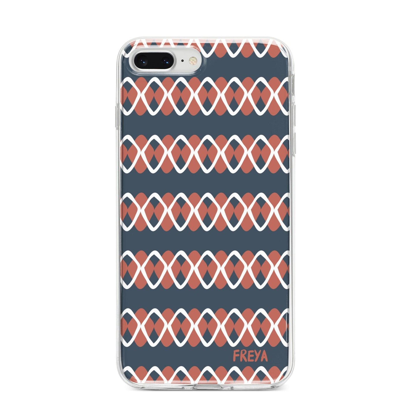 Personalised Christmas Abstract Pattern iPhone 8 Plus Bumper Case on Silver iPhone