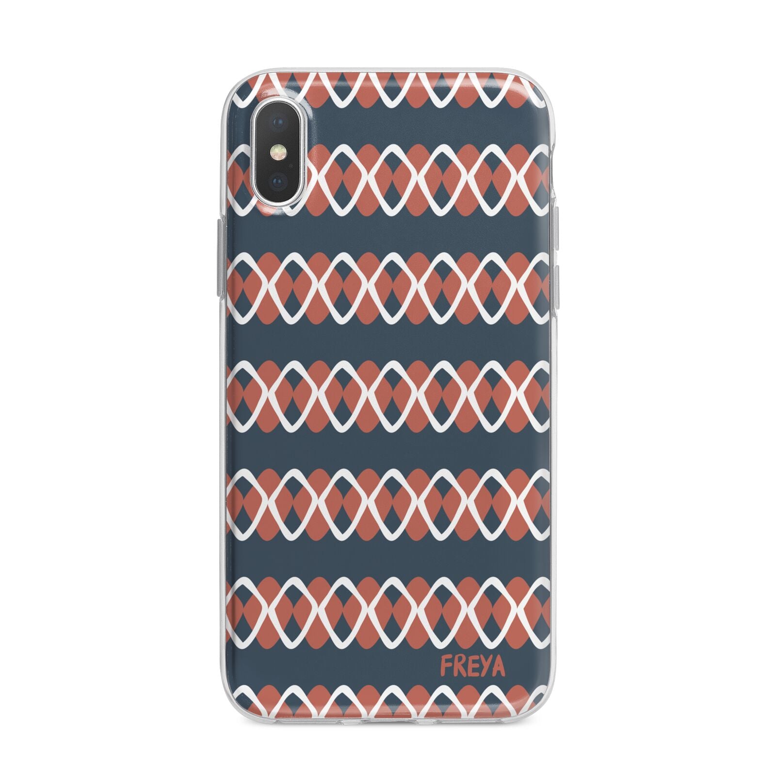 Personalised Christmas Abstract Pattern iPhone X Bumper Case on Silver iPhone Alternative Image 1