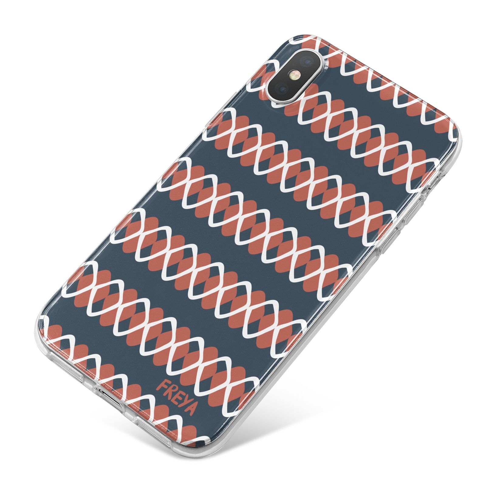 Personalised Christmas Abstract Pattern iPhone X Bumper Case on Silver iPhone