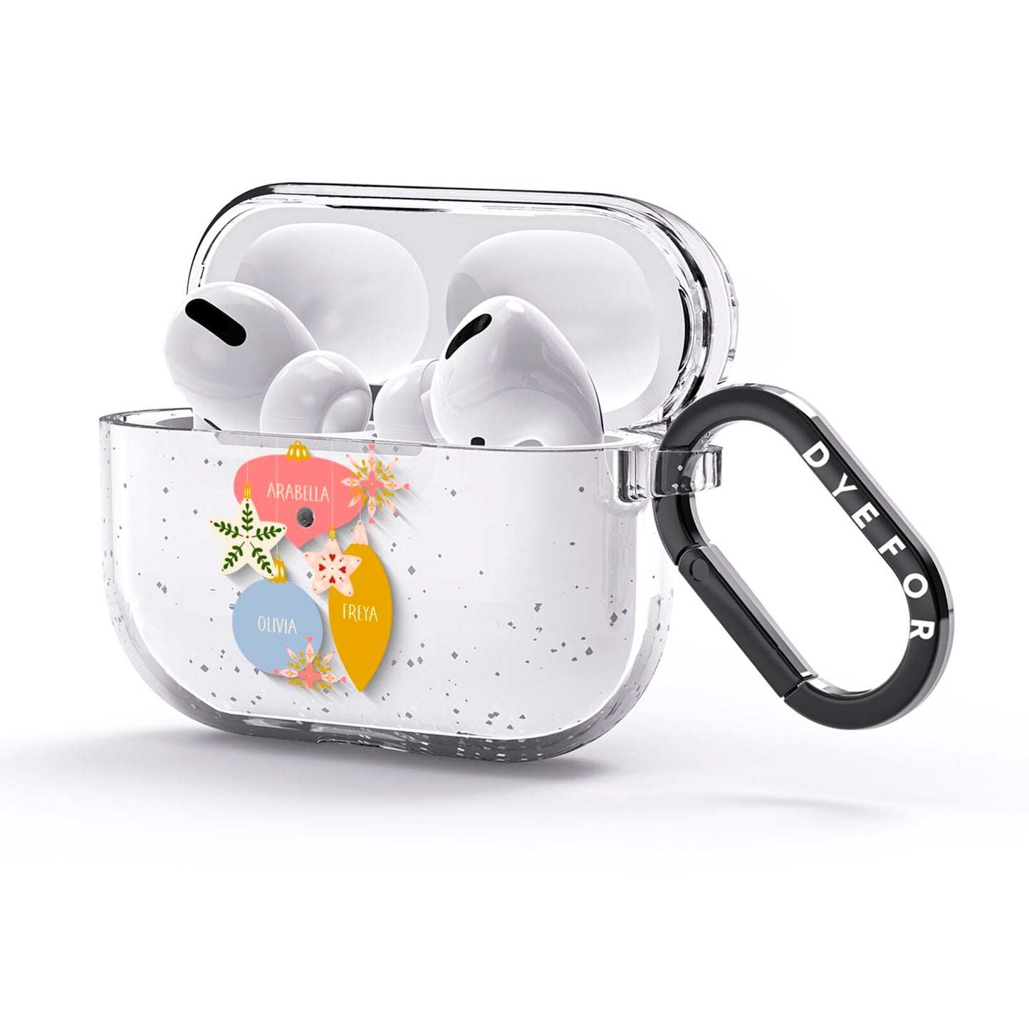 Personalised Christmas Bauble AirPods Glitter Case 3rd Gen Side Image