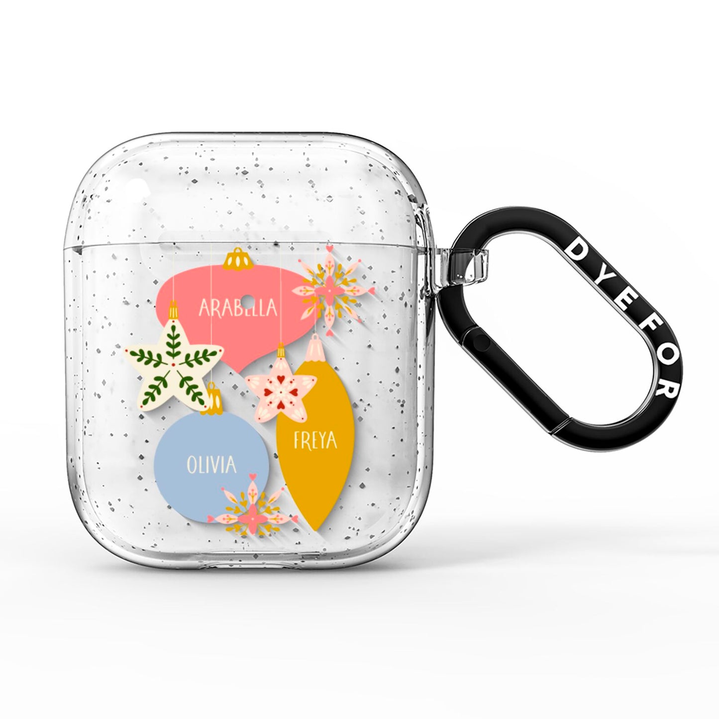 Personalised Christmas Bauble AirPods Glitter Case