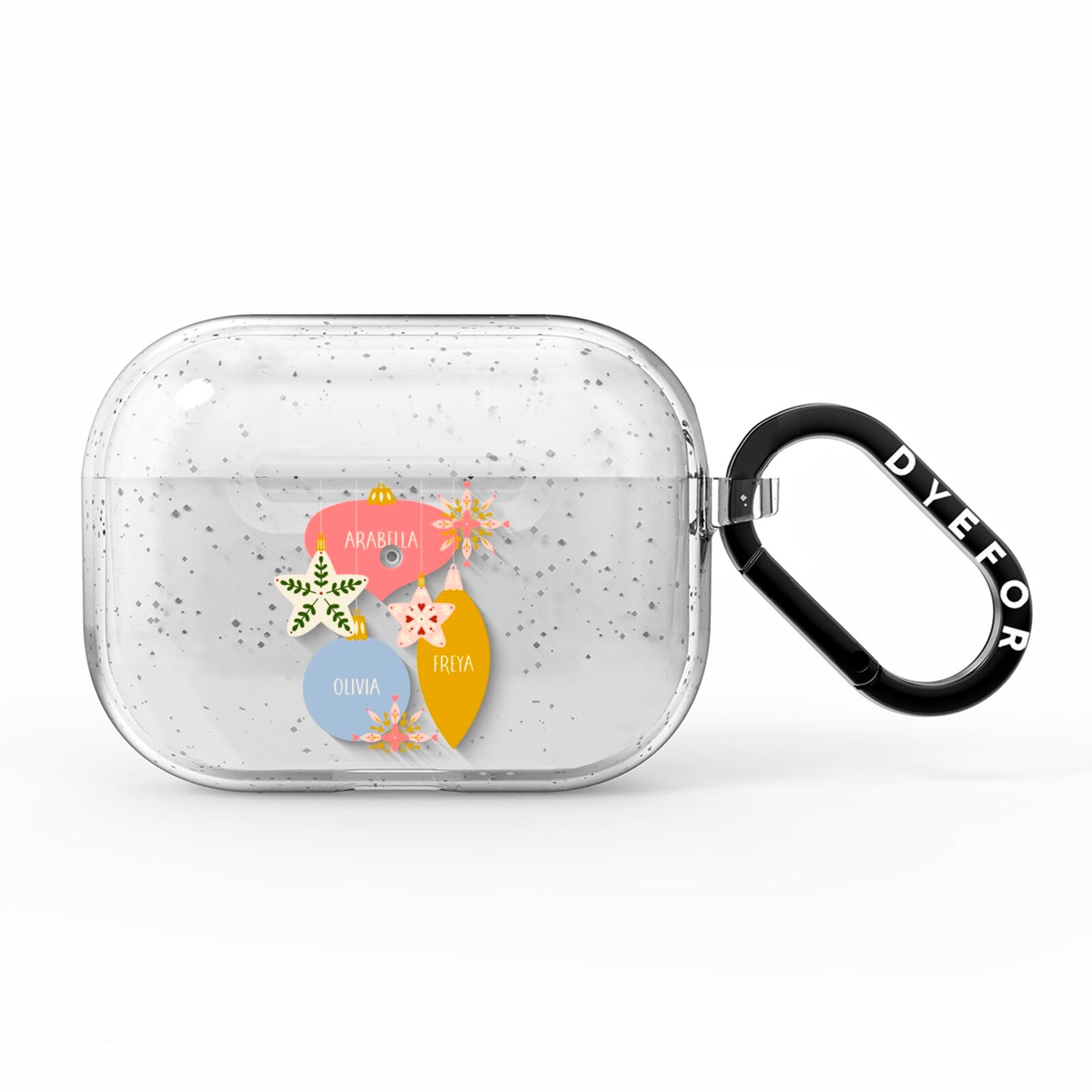 Personalised Christmas Bauble AirPods Pro Glitter Case