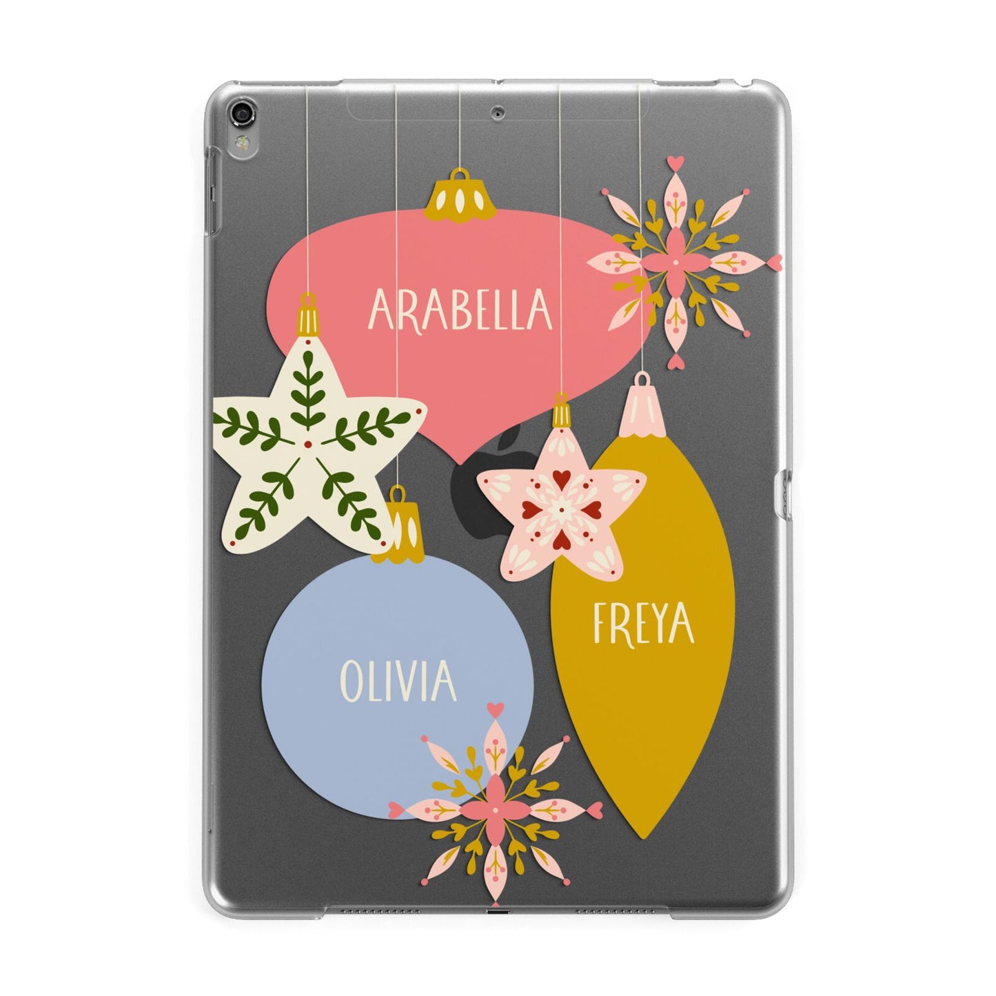 Personalised Christmas Bauble Apple iPad Grey Case