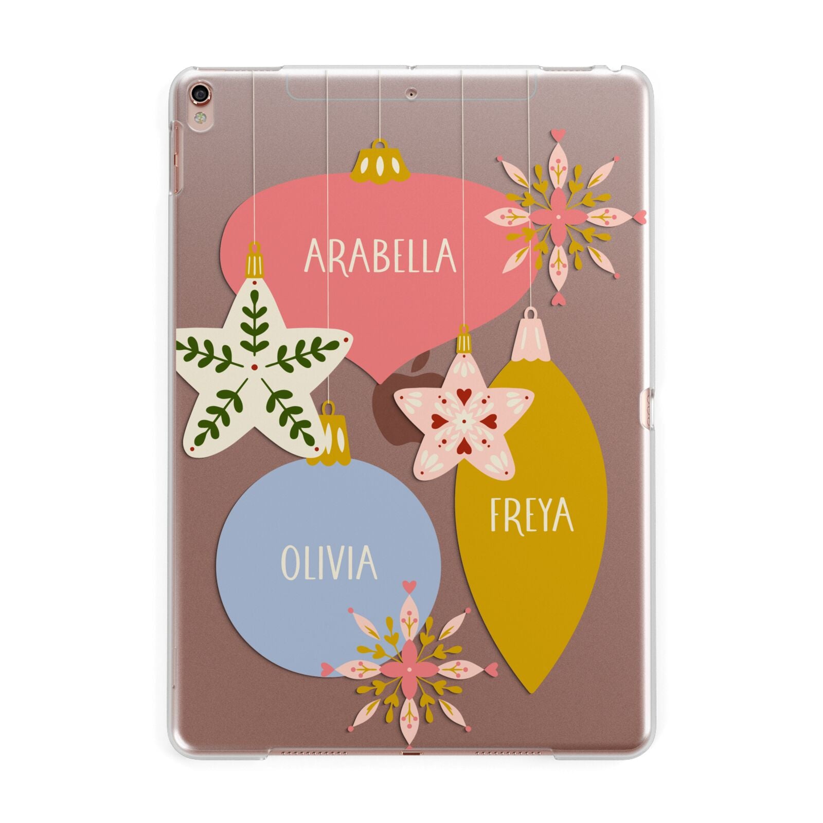 Personalised Christmas Bauble Apple iPad Rose Gold Case