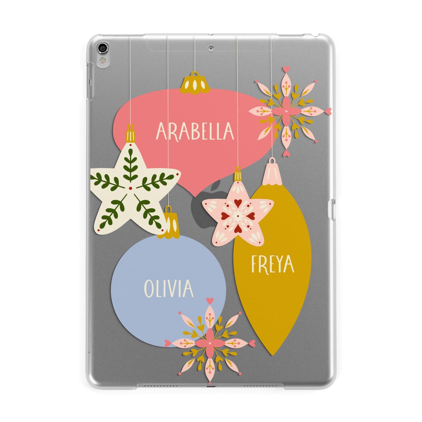 Personalised Christmas Bauble Apple iPad Silver Case