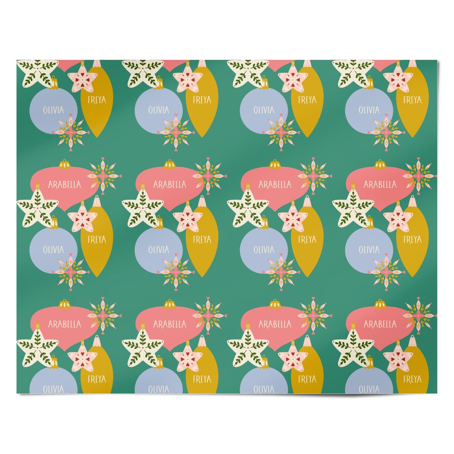 Personalised Christmas Bauble Personalised Wrapping Paper Alternative