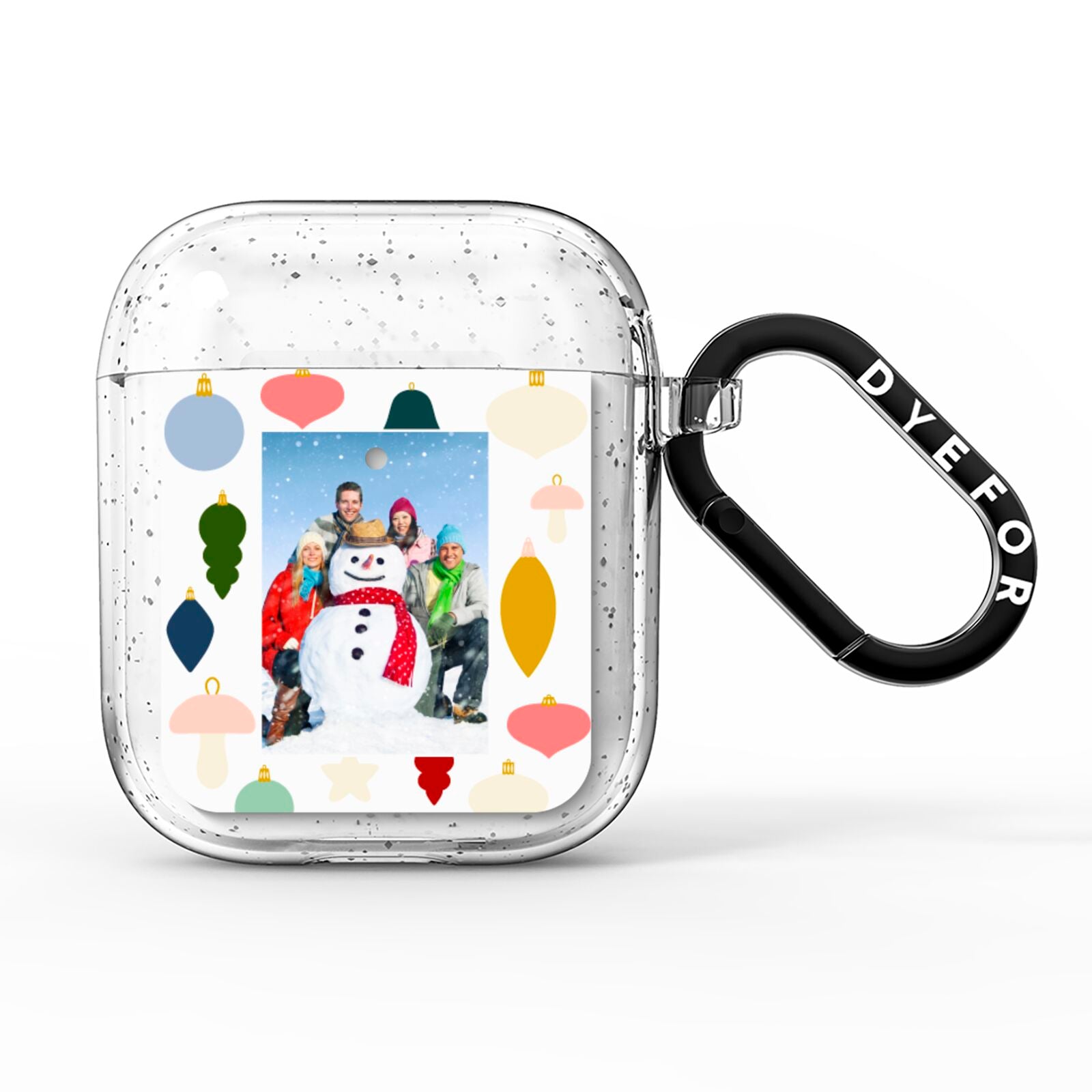 Personalised Christmas Baubles AirPods Glitter Case