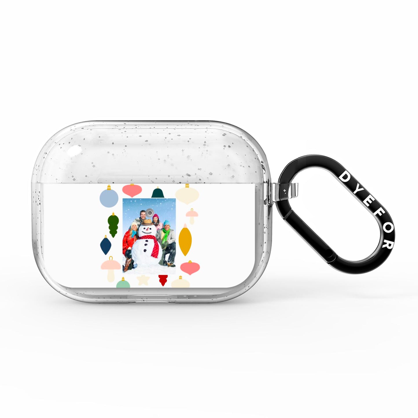 Personalised Christmas Baubles AirPods Pro Glitter Case