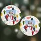 Personalised Christmas Baubles Round Decoration on Christmas Background