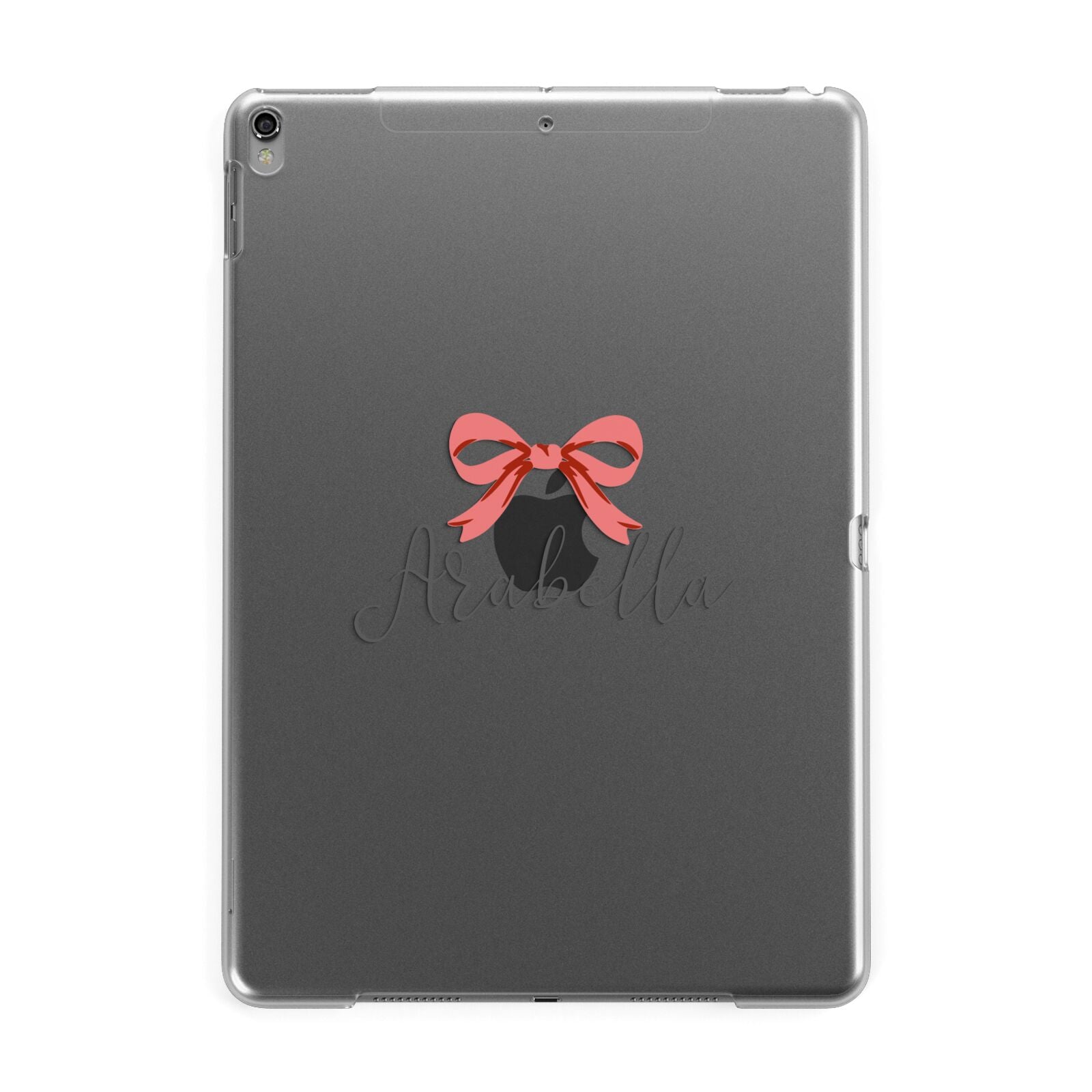 Personalised Christmas Bow Apple iPad Grey Case