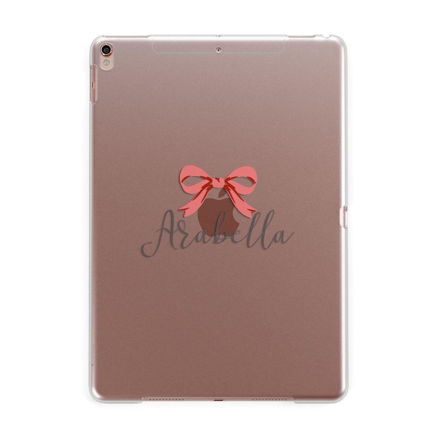 Personalised Christmas Bow Apple iPad Rose Gold Case