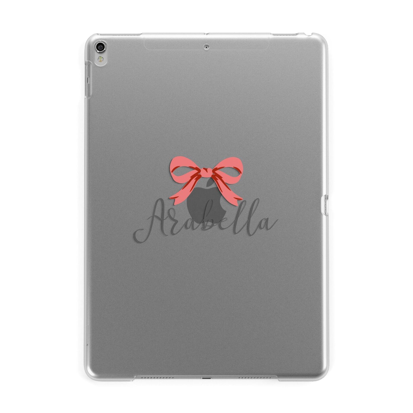 Personalised Christmas Bow Apple iPad Silver Case