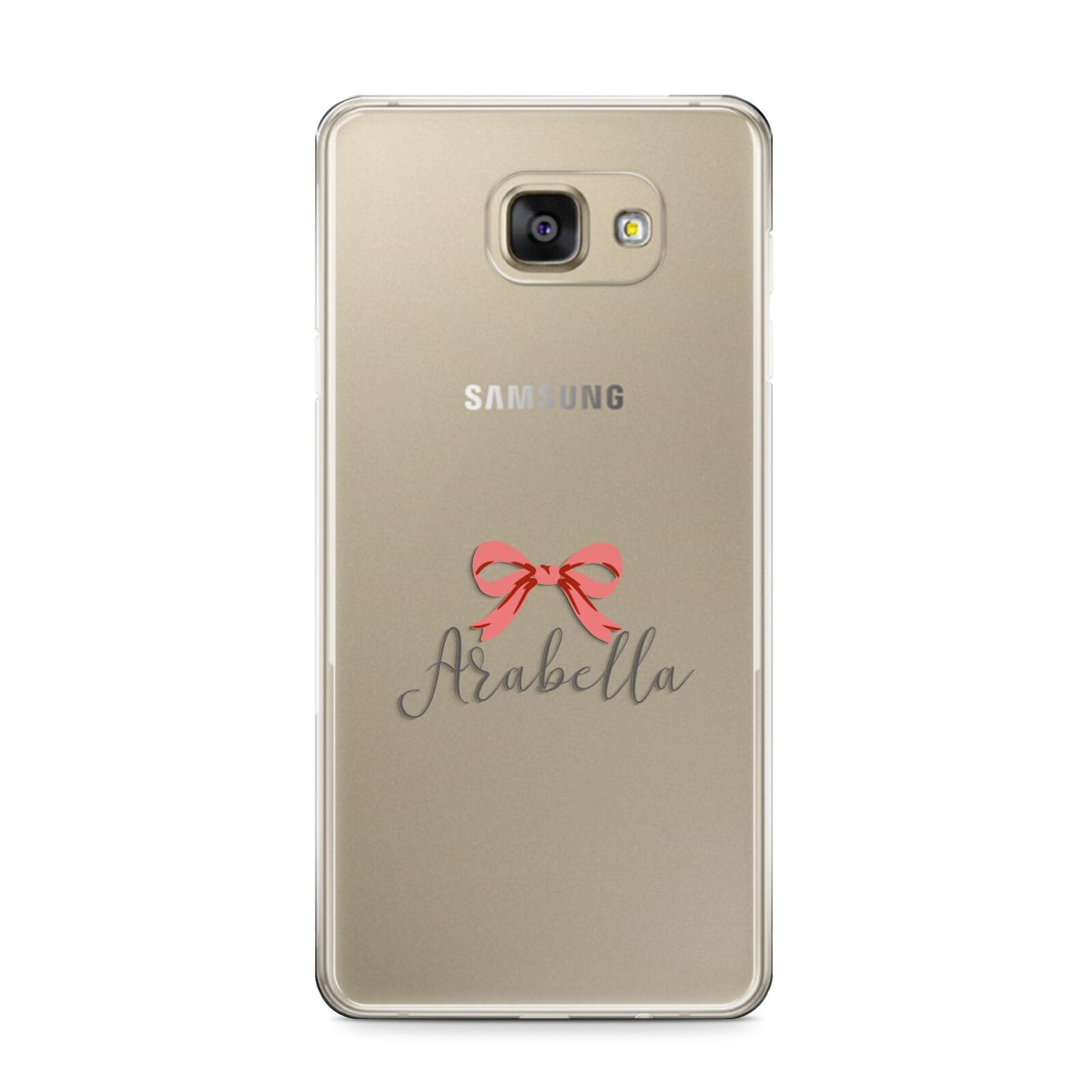 Personalised Christmas Bow Samsung Galaxy A9 2016 Case on gold phone