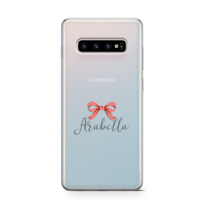 Personalised Christmas Bow Samsung Galaxy S10 Case