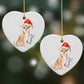 Personalised Christmas Chihuahua Heart Decoration on Christmas Background