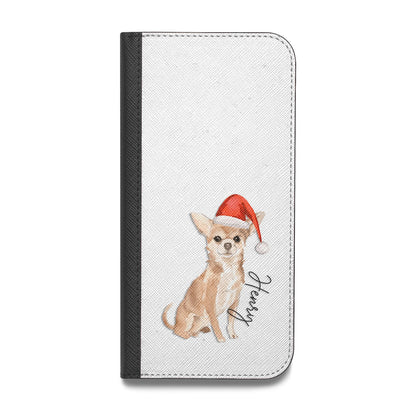 Personalised Christmas Chihuahua Vegan Leather Flip iPhone Case