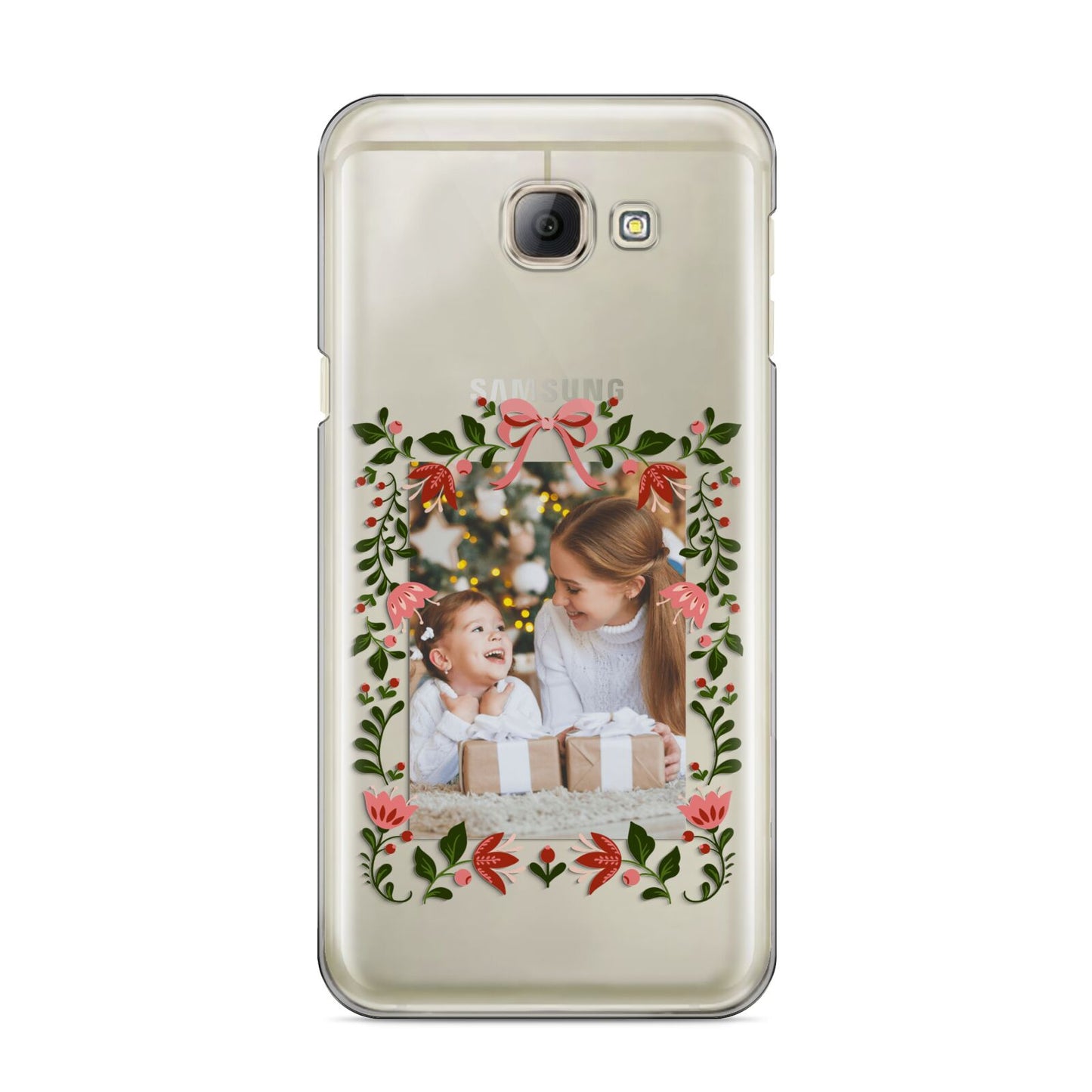 Personalised Christmas Flowers Photo Samsung Galaxy A8 2016 Case